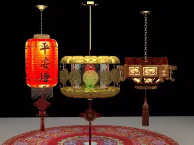 Chinese red lantern 3D model 94