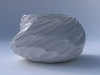 Bowl twisted elipse with bubbles 3D print model
