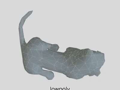 Realistic Bengal Tiger 3D Model with High Detail Texture Low-poly 3D model