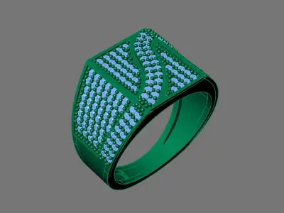 Gents Rings Diamond Men Ring STL 3DM 3D ready print model 3D print model