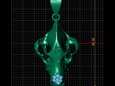 HYENA FACE SKULL PENDANT 3D PRITNABLE MODEL  3D print model