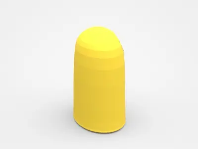 Yellow Trash Bin 3D model
