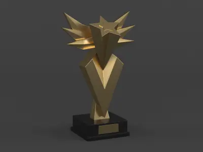 Gold Trophy Cups 3D model shop
