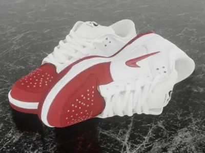 NIKE SB DUNK LOW SUPREME VARSITY RED Low-poly 3D model