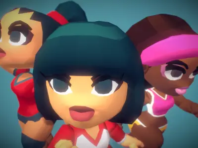 Volleyball Girls - Proto Series Low-poly 3D model