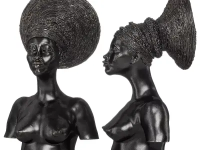 Malvina Hoffman Mangbetu Woman Dark metal Low-poly 3D model