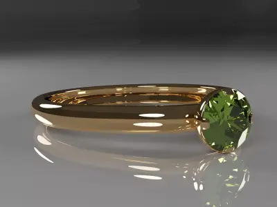 Ring with peridot 3D model 3D model