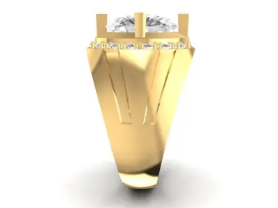 Luxury Men Gemstone Ring 3D Model  1079 3D print model