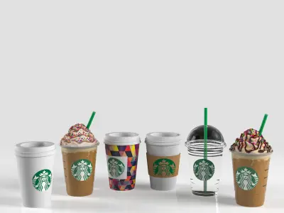 STARBUCKS COFFEE DECORATiON 3D Model Collection