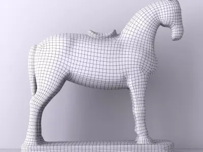 Polychrome Indian Horse Figure 3D model
