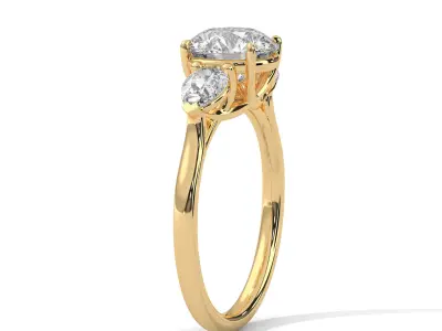 solitaire ring with detail images and 360 render videos 7 3D print model