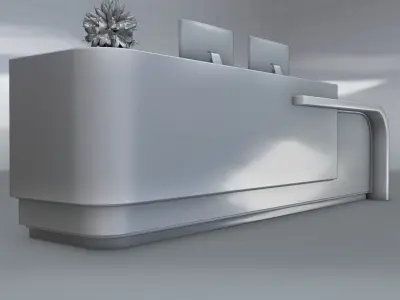 reception desk design 5 Low-poly 3D model