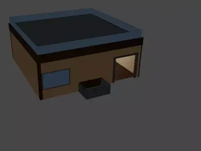 Simple low poly House  v1 Low-poly 3D model