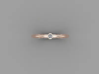 Solitaire Ring Version 1 SR46 3D model