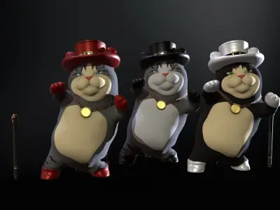 CatGel Low-poly 3D model