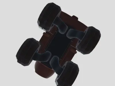 Robotic Vehicle with Camera PBR Textured Game Ready 3D Model Low-poly 3D model