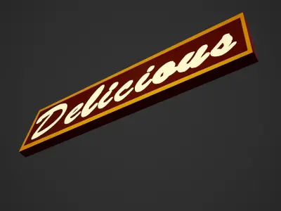 Delicious Sign Free low-poly 3D model