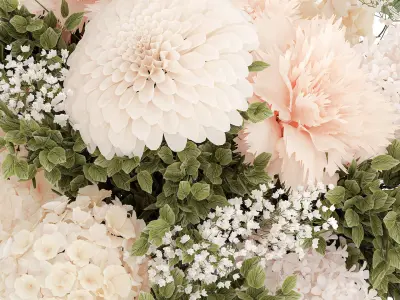 Small Bouquet In Vase Hydrangea Chrysanthem Lilac 579 3D model