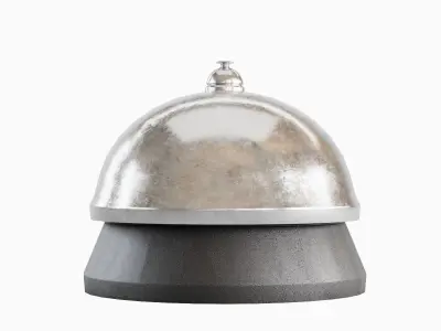 Silver Reception Bell Low-poly 3D model