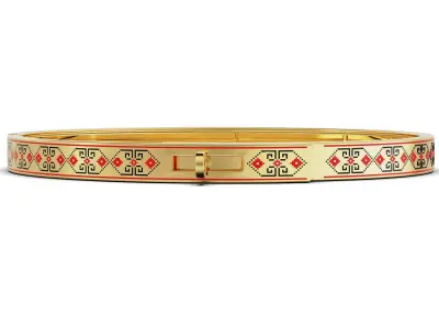 Womens bracelet with Ukrainian embroidery 3D print model