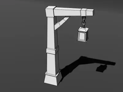 Stylized Lamp Post Free low-poly 3D model purchase
