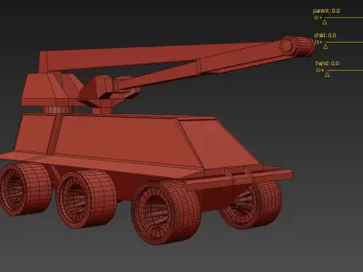 Robot Crane Vehicle Low-poly 3D model