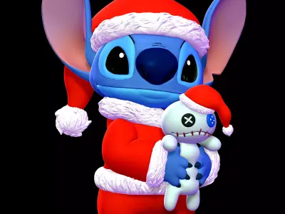 Stitch with Scrump Christmas - Lilo and Stitch 3D print model
