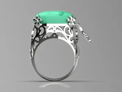 gemstone gold ring gr0074 3D print model