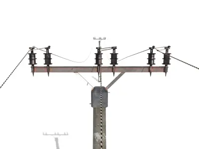 Electricity Pole 20 Low-poly 3D model