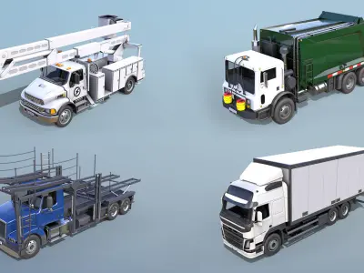 12 Cars and Trucks - PBR 3D Model Pack