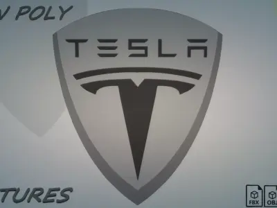Tesla emblem  Low-poly 3D model purchase