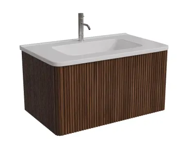 Walnut Bathroom Sink Low-poly 3D model