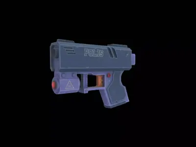 Sci-Fi Police Blaster  Game-Ready Model Free low-poly 3D model