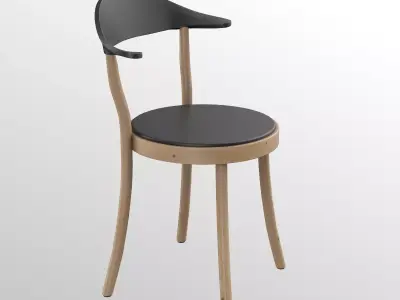 Plank Monza restaurant Chair black finish Low-poly 3D model