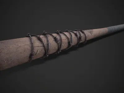 Barbwired Baseball Bat Low-poly 3D model