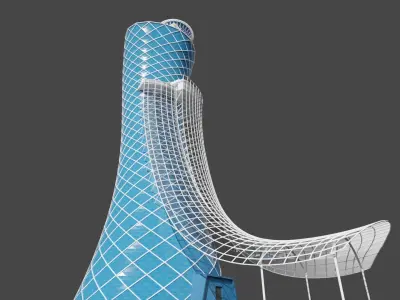 Abu Dhabi Capital Gate 3D model