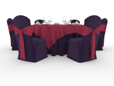 Banquet Table and Chair 59 3D model