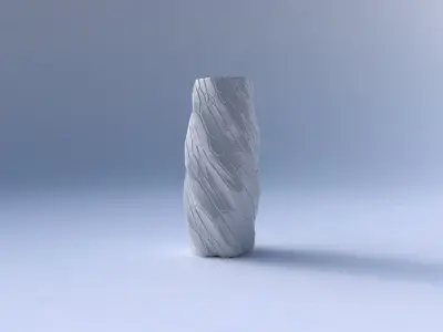 Vase twisted hexagon with organic cells 3D print model