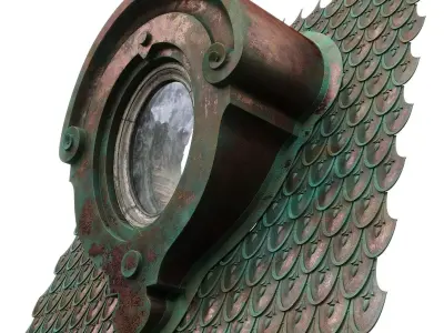 Architectural Metal Roof Skylight With Roof Tiles 0011 25 3D model