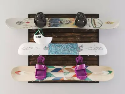 Snowboard storage set 3D model