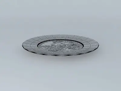 A plate lilac Free 3D model