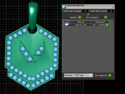 Hexa Sapphire Emblem Pendant 3D print model