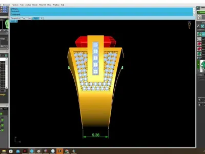 Luxury Emerald Cut Gemstone Signet Ring for Men 4019 3D print model