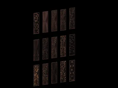 collection of partions Low-poly 3D model