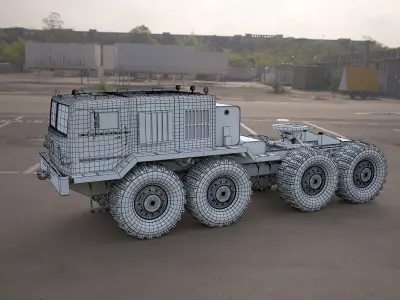 MA3-537 military tractor 3D model