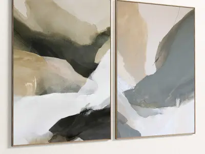 Plaster Two Photo Frame 296 Low-poly 3D model