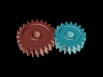 Animated Gears 1 3D model
