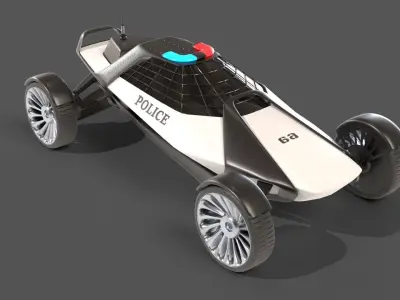 Futuristic scifi police concept car Low-poly 3D model