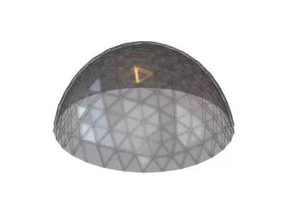 Geodesic Dome v1 003 Low-poly 3D model