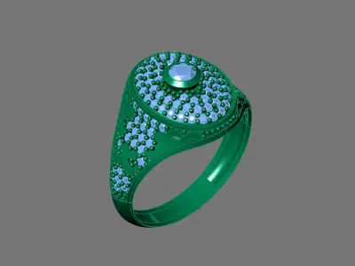 Gents Rings Diamond Men Ring STL 3DM 3D ready print model 3D print model